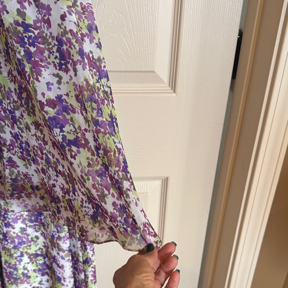 Aidan by Aidan Mattox purple and green Floral Maxi Dress- - Picture 7 of 16
